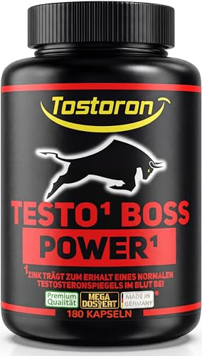 MHD: JULI 2026 - TESTO BOSS POWER - Zink trägt zum Erhalt eines normalen Testosteron Spiegels bei, 180 Kapseln, 1x141,7g
