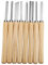 Ensemble de burin à bois, 8pcs / set Ensemble de ciseau à bois, outils de tournage Gouge à bois oblique, séparation pour menuisiers, sculpteurs, artiste de sculpture sur bois