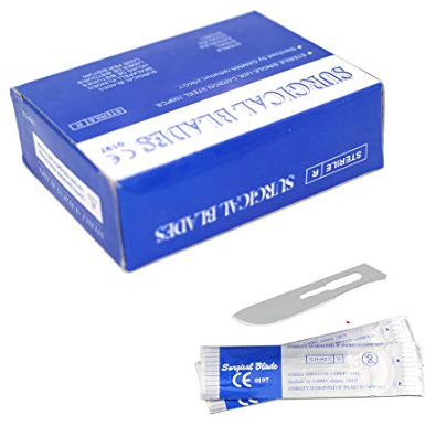 N°10 - Lot de 100 lames chirurgicales stériles en boîte pour odontologie, anatomie, podologie, laboratoire