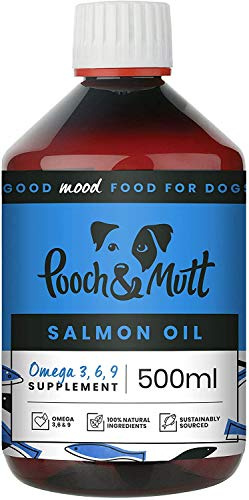 Pooch & Mutt 2 x Natural Salmon Oil for Dogs and Cats (Rich in Omega 3, 6 and 9) - 500 ml