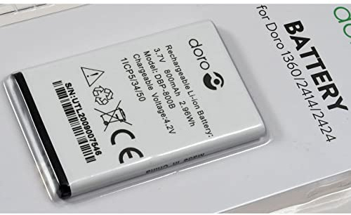 Doro - Original-Akku für Doro 1350/1360/1361/2414/2424 – hohe Leistung – Produkt Doro – 800 mAh. Doro