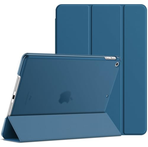 JETech Hülle für iPad 9./8./7. Gen 10,2, Blaugrün | Für iPad 10,2 (2021/2020/2019), Schlanke Transluzent Rückseite, Dreifach-Ständer, Auto Schlafen/Wachen, Leichter Stoßschutz