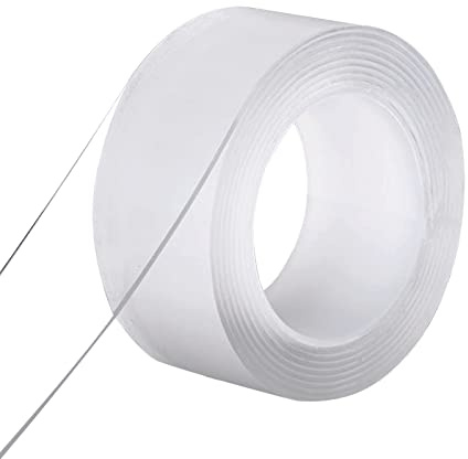 Double Sided Tape Heavy Duty, Multipurpose Removable Mounting Tape Adhesive Grip,Reusable Strong Sticky Wall Tape Strips Transparent Tape Poster Carpet Tape for Paste Items,Household (16.5 Feet)