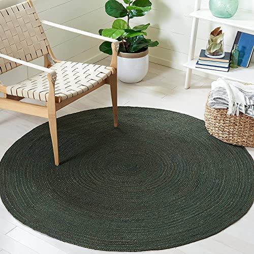 Vipanth Exports Runder Jute-Teppich in verschiedenen Größen und Farben, Bauernhaus-Teppich für Heimdekoration (grün, 150 cm x 150 cm)