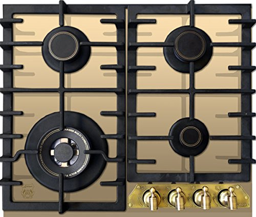 Kaiser Empire KCG 6335 ElfEm Plaque de cuisson à gaz 60 cm/exclusif/Cuisinière / 4 brûleurs - 3,8 kW WOK/Gaz naturel et propane possibles - Plaques de cuisson en Verre trempé/Qualité Supérieure