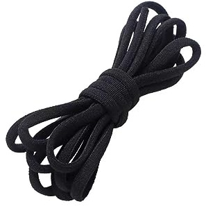 PWHUYJLEY 5M Gummiband Rund, 3mm 5mm Rundgummi, Nähen Elastisches Gummibänder für DIY Schmuck Kleidung Nähzubehör (Schwarz, 5m x3mm)