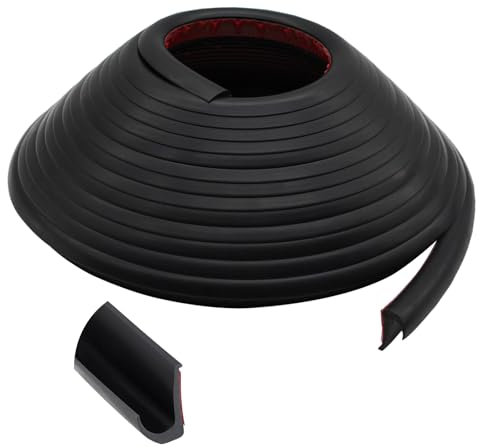 RV-Regenrinnen, 10 Meter lang, Gummi-Tropfleiste, PVC-Regenstreifen, J-förmige Dachregenumleitung, selbstabdichtendes Klebeband, geeignet für Autotüren Wohnwagen (schwarz)