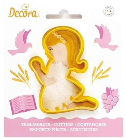 Tagliapasta PRIMA COMUNIONE Bimba in ginocchio - per biscotti e decori torte e dolci ecc