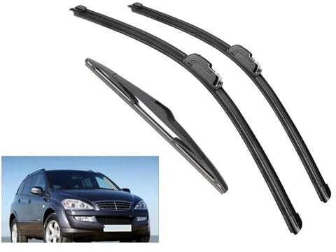 Car Front Rear Wiper Blades Brushes Cutter Accessories J Hook 2007 2008 2009 2010 2011 For Ssangyong For Kyron Facelift 10 Windshield Wiper