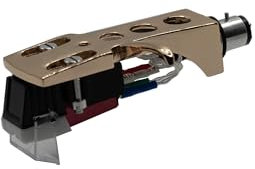 My Needle Store M7HSRG - Cartucho giratorio de punta de diamante transparente de alta calidad en carcasa de color oro rosa, compatible con la mayoría de tocadiscos que aceptan cartuchos estándar de