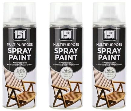 YSAMAX 151 Clear Lacquer Spray Paint, Durable, Gloss Finish And Aerosol Form, Quick Drying Formula, Suitable For Wide Range Of Applications, 400ML, (3PCS)