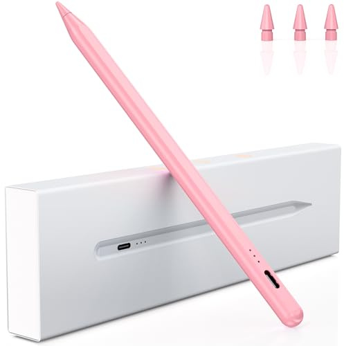 Variglas Stift für iPad 2018-2026-2x Schnellladung, Palm Rejection-Rosa | Neigung Sensitivity -Stylus für Apple Pencil mit iPad 11/10/9/8/7/6/A16, Pro M5/3/4/5/6/M4, Air M4/3/4/5/M2/M3, Mini 5/6