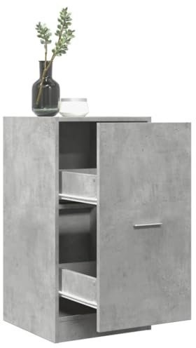Sufrk Armario farmacéutico gris hormigón 40 x 41 x 77,5 cm botiquín farmacia armario farmacia armario de madera