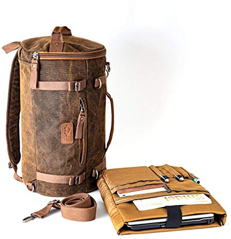 Motorrad hecktasch, Motorradsitz Satteltasche, Vintage 25L Canvas Rucksack Gepäckrolle, Tragegriffe, Canvas Rucksack Motorradzubehör Für Reisen Camping