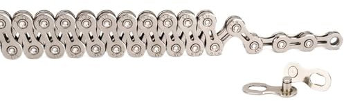 LUOKEKE Fahrradkette Fahrrad-Silberkette, 7-Fach, 8-Fach, 9-Fach, 10-Fach, 11-Fach, 12-Fach, langlebige Single-Speed-Kette mit fehlendem Verbindungsstück Fahrrad Kette(10s Silver SLR)