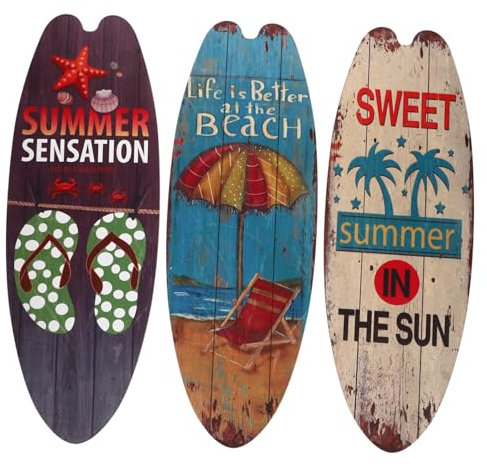 VINTORKY 3pcs Holz Surfbrett Dekorationen Küsten Wohnkultur Für Strand