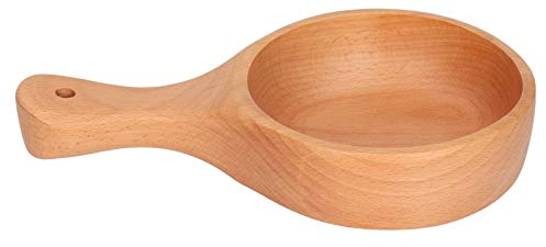 Acouto Holzschüssel mit Griff Nudelschale für Salat Fruchtsuppe Snack Reis Müsli Serve Home Küchenmaterialien Braune Holzschalenschalenschalenschalenschalenschalenschalenschalen (Die wahre Trompete)