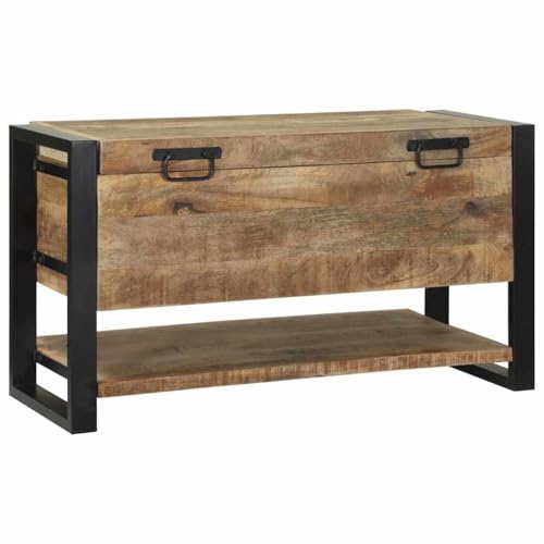 vidaXL Boîte de Rangement avec Stockage Marron Bois de manguier Massif | Y'a beaucoup de place pour garder toutes tes affaires en ordre, Fait en bois de manguier massif brut,