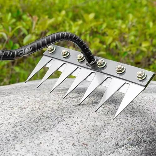 Rateau De Désherbage, 2025 Mise à Niveau Rateau-De-Desherbage-Revolutionnaire, Râteau De Jardin en Acier Au Carbone Robust - Outil De Désherbage Et Déchaumage pour Jardinage (7 Dents)