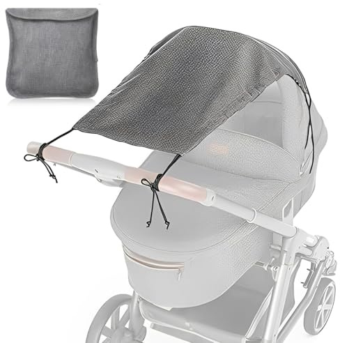 Parasol Carrito Bebé Universal UV 50+ DELUXE - Toldo Cochecito para Sillas de Paseo y Capazos - Protector con Filtro Solar Regulable para Bebés - Capota Protectora - Gris