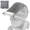 Universal Sonnensegel DELUXE mit UV Schutz 50+ für Kinderwagen Babywanne - reißfester Baby Sonnenschutz mit Beschichtung und Rollo-Funktion - Melange Grau