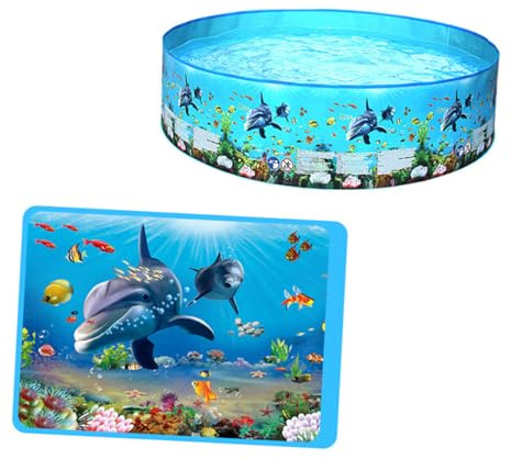 MOLUCKFU Piscine Rigide Ronde pour Garçon Fille PVC Eau Extérieur Coloré pour Jeux Interaction Parent Garçon Fille