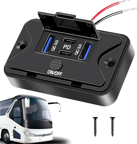 Caricabatteria da auto, presa rapida per veicoli, dispositivi di presa a ricarica rapida per auto, camion, autobus, camper e prese di corrente