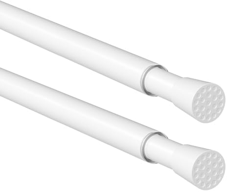 HAOYUNTE Teleskopstangen, Weiß,60-96CM,2 Stück Klemmstange ohne Bohren