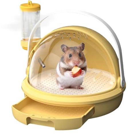 Qiwieod Caja de Transporte de Conejos | con Tapa giratoria portátil, Caja de Transporte para Animales pequeños, Jaula, hámster, para Chinchilla, Erizo, Conejo, jerbo, camé al Aire Libre, Camping