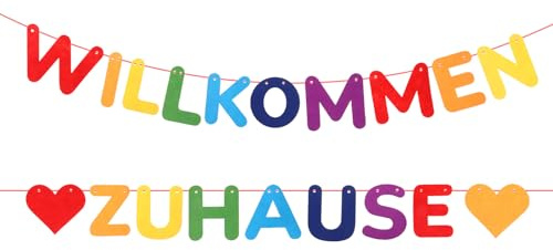 Willkommen Zuhause Banner Bunt Willkommen Zuhause Deko Girlande Herzlich Willkomme Zu Hause Welcome Home Banner für Freund Verwandte Rückkehr Familienfeiern Einzug Schule Saison Party Dekoration