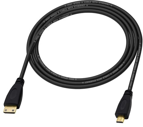YARCHONN Adaptador de cable micro HDMI a mini HDMI, convertidor bidireccional | 1,8 m, HDMI tipo C macho a tipo D macho HDMI convertidor de vídeo compatible con Raspberry Pi, monitor de cámara