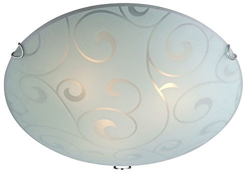 Globo - Lámpara de techo de cristal claro satinado, 1 x 60 W E27