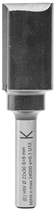 ENT 20052 Wendeplatten - Nutfräser HW, Schaft (S) 8 mm, Durchmesser (D) 22 mm, NL 30 mm, Z1, GL 74 mm