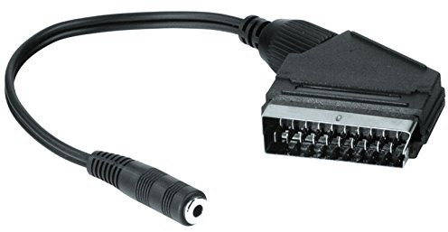 Adapter, Scart-Stecker – Klinkenbuchse 3,52 mm, Stereo, Schwarz