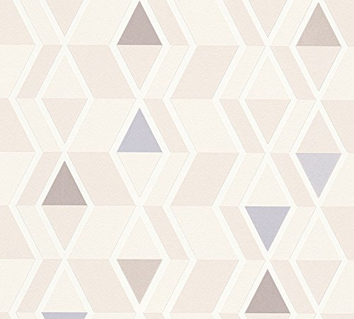 A.S. Création Vliestapete Happy Spring Tapete geometrisch grafisch im skandinavischen Stil 10,05 m x 0,53 m beige blau braun Made in Germany 343025 34302-5