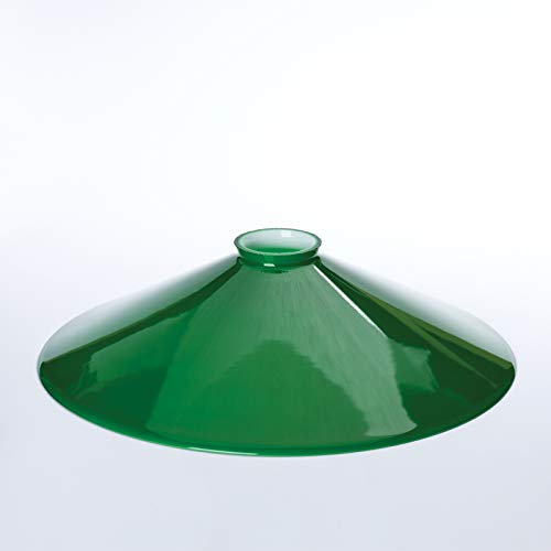 Paralume in vetro verde lucido Ø 30 cm con bordo per attacco E27