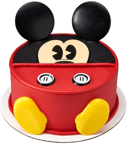 DecoSet® Disney Mickey Mouse Cake Topper, 7-Piece Topper Set with Ears, Eyes, Buttons and Shoes, Made of Food-Safe Plastic