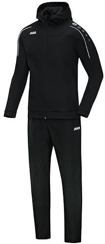 JAKO Herren Präsentationsanzug Classico mit Kapuze, Schwarz, L