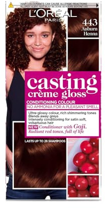 LOREAL CASTING CRÈME GLLOSS SEMI PERMANENT HAIR DYE COLOUR AUBURN 443