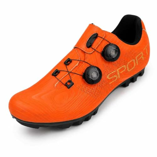 Unisex Cykelskor, Herr Och Kvinnors Mountainbike Stövlar Orange 44