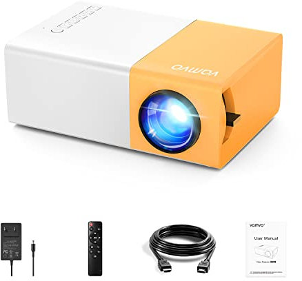 Mini Proiettore, Videoproiettore vamvo, Proiettore Cinematografico Portatile, Compatibile con Smartphone/PS4/Firestick (YG300Pro)