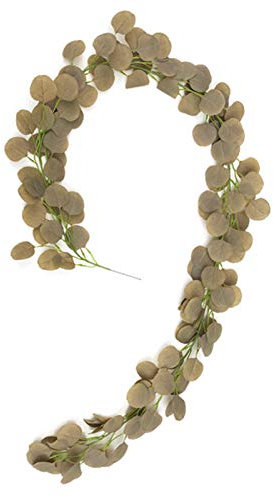 Yosemite - Corona artificial de eucalipto de 2 m, diseño de hojas de sauce de eucalipto para decoración colgante de pared de jardín de Navidad, 5 #