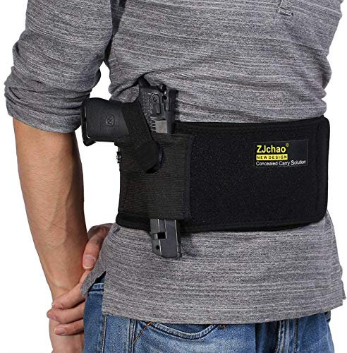Verstellbares Taillenholster, Bauchbandholster für verborgenes Tragen, Verstellbarer elastischer Bund aus Neopren für die Pistole mit doppelten Ladetaschen, Elastische Taktische Belly Band