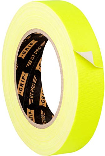 GRIP Eventbasics Hula Hoop Tape neongelb, GT PRO Neon Tape, 25 mm x 25 m, Schwarzlicht Gaffa Tape fluoreszierend, matt