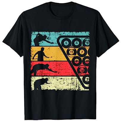 Retro Billard Shirt für Billardspieler Pool Billard Triangel T-Shirt