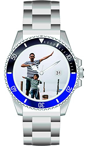 memories Uhr mit Foto Fotouhr Ø40mm Edelstahl Armband 3BAR Datumsanzeige Made in Germany