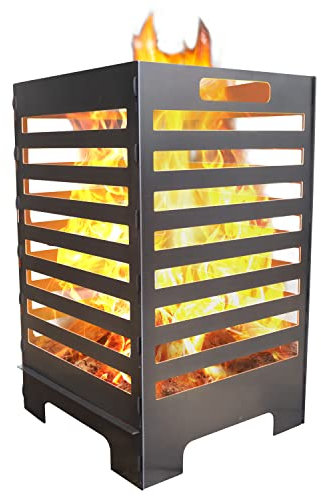 tuning-art FK10 Feuerkorb Feuertonne Feuerschale Steckbar Groß 50x30x30, Größe:Modern 45L