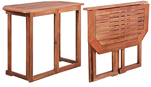 MOONAIRY Bistrotisch, Gartentisch, Stehtisch Klappbar, Esstisch, Stehtische, Grilltisch, Outdoor Wetterfest, Sit Stand Desk, 90x50x75 cm Akazie Massivholz