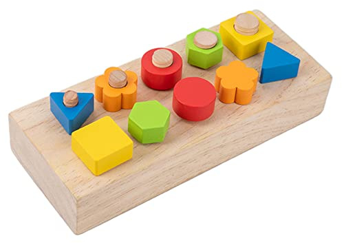 Amagogo Montessori Lernspielzeug Aus Holz mit Muttern Und Schrauben Zur Entwicklung Der Feinmotorik Ab 2 Jahren