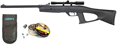Carabina Perdigón Deltafox GT 3 Julios + Visor Outletdelocio 4x20. Calibre 5,5mm. + Funda + Balines. 23054/52613